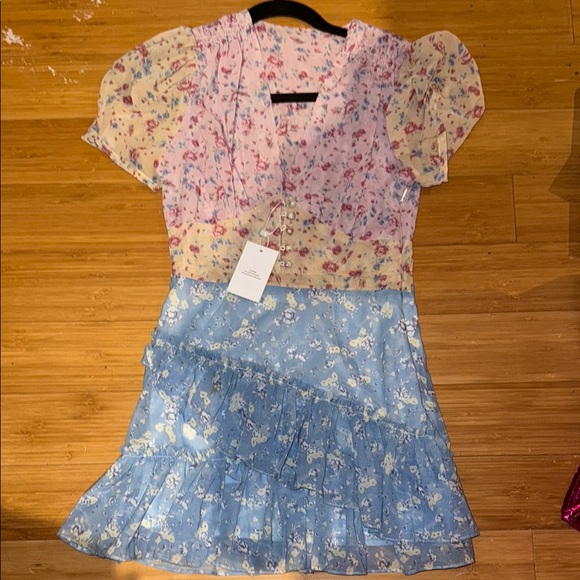 Dresses & Skirts - Floral Patchwork Dress with Ruffle Hem